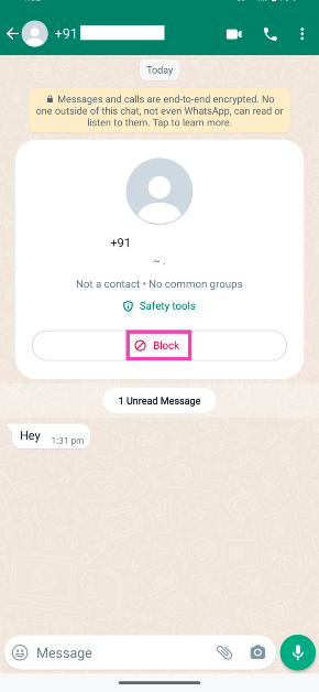Step 2: Hit the Block button on the sender’s card.