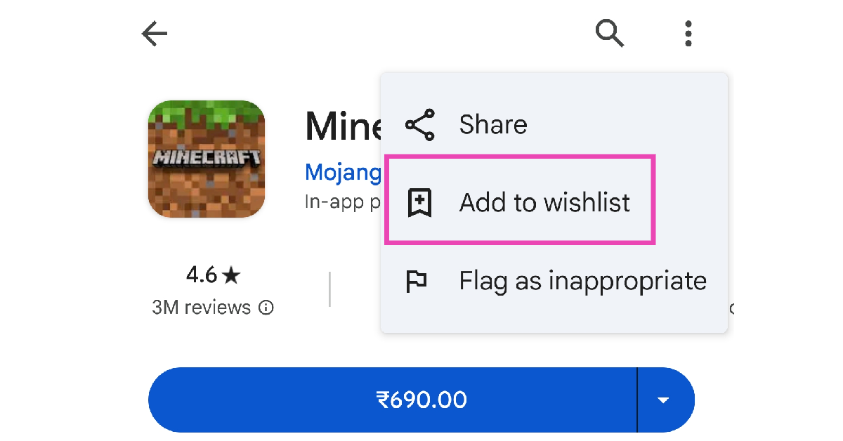 Add apps to your Play Store wishlist