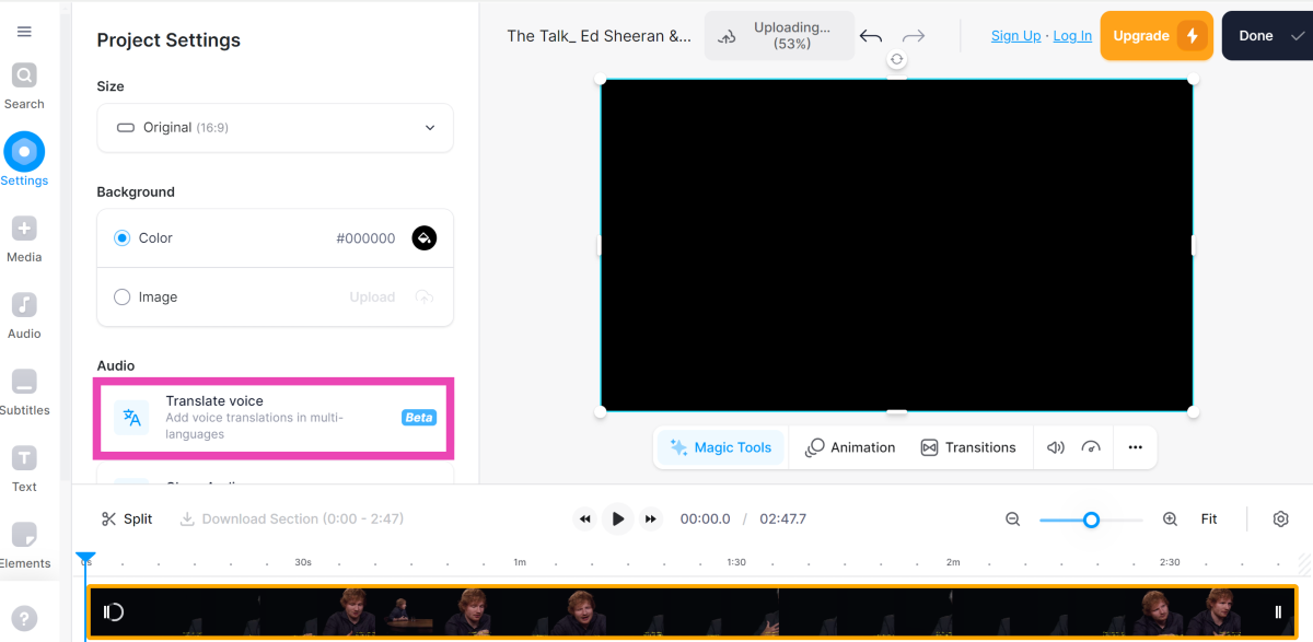 Step 4: Click on Translate Voice.