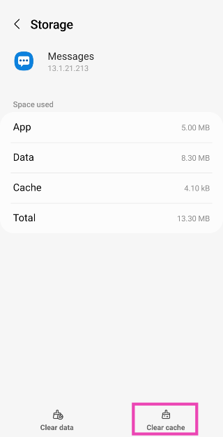 Select Clear Cache.