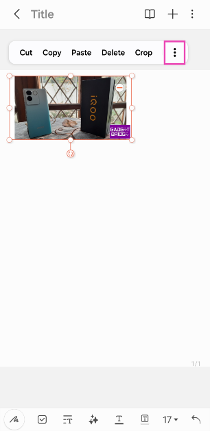 Step 6: Hit the ellipses on the image menu.