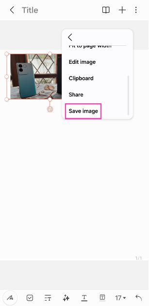 Step 7: Scroll down and select Save image.