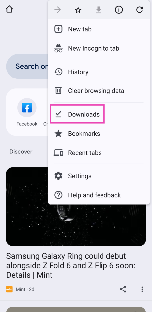 Step 3: Select Downloads.