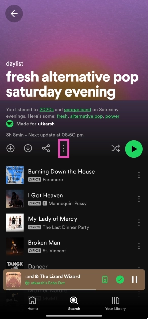 Step 2: Hit the ellipses. How to find your ‘Daylist’ on Spotify?
