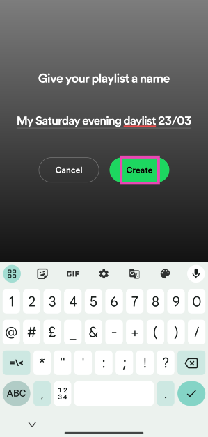 Step 5: Give the playlist a name and hit Create. How to find your ‘Daylist’ on Spotify? Top 4 ways to create your own Spotify playlist (2024)