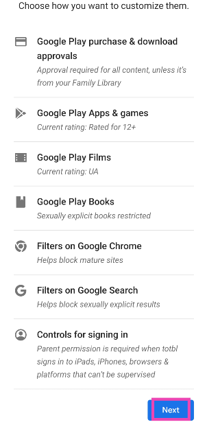 Step 9: The following page will list the things you can supervise on your kid’s phone.