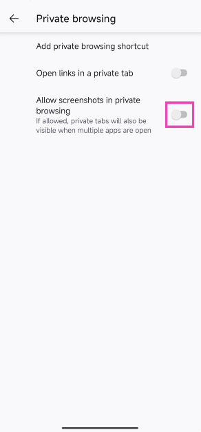 Step 5: Turn on the toggle switch for Allow screenshots in private browsing. How to take a screenshot in Google Chrome incognito mode (2024)