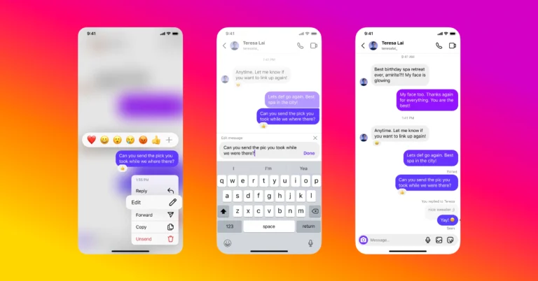 How to edit messages and turn off receipts on Instagram?