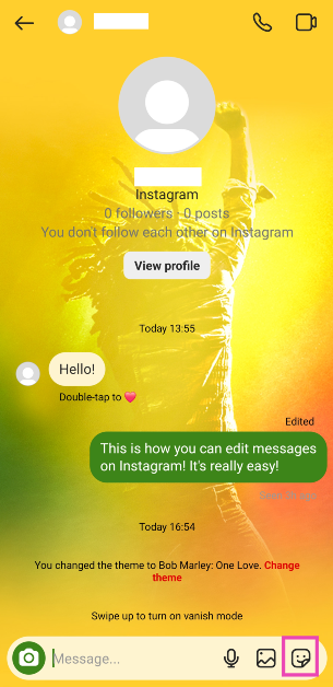 Step 3: Hit the sticker icon at the bottom right corner of the screen. How to pin chats and personalise them on Instagram?