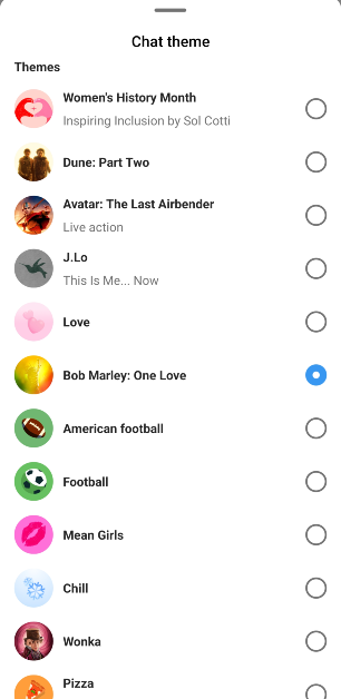 Step 4: Select a theme from the list.