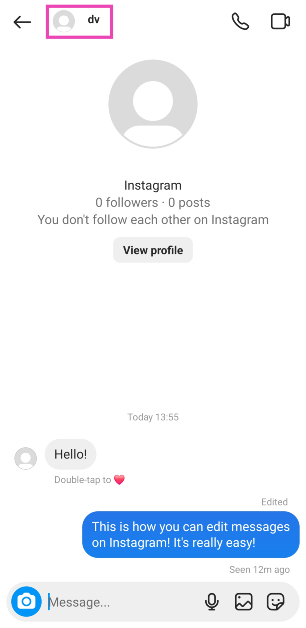 Step 2: Tap the name at the top of the chat.