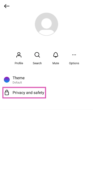 Step 3: Select Privacy and safety.