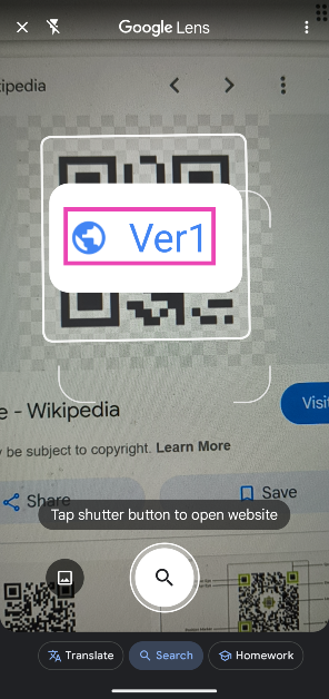 Point the camera towards the QR code.