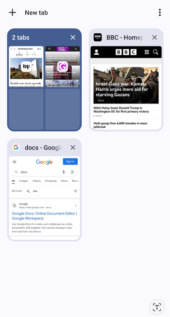 Step 4: Once it has been formed, you can drop more tabs in it.
