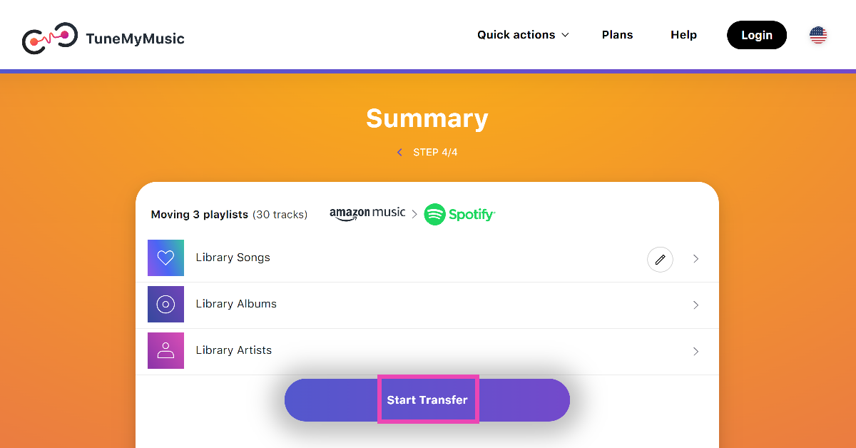 Step 6: Hit Start Transfer.