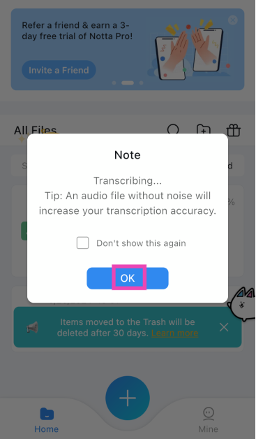 Step 5: Hit OK in the pop-up box.