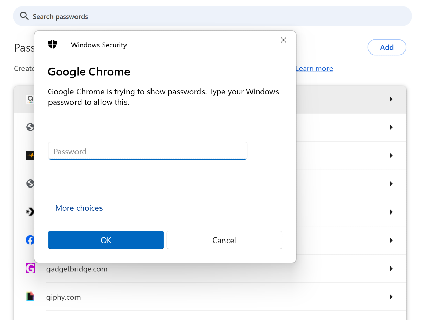 Step 6: Enter your PC’s password in the popup box.