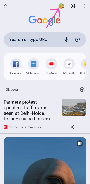 Step 2: Tap your profile picture at the top right section of the screen.