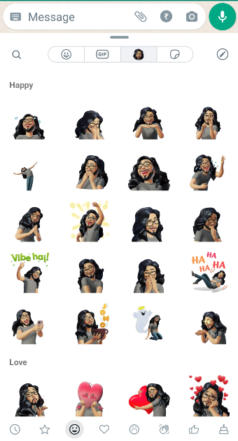 Step 4: Tap on the sticker you want to send. How to create and design your WhatsApp avatar? (2024)