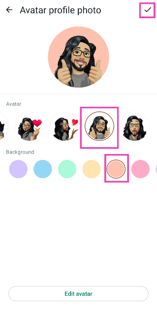 Step 6: Select a background colour for the image. How to create and design your WhatsApp avatar? (2024)