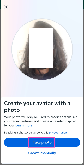 Step 6: Tap on Take photo.