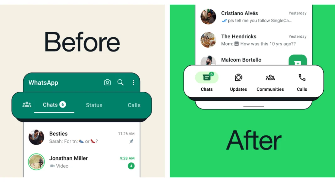 WhatsApp new bottom navigation bar is now available for Android users, Lock chats are to be extended to linked devices as well