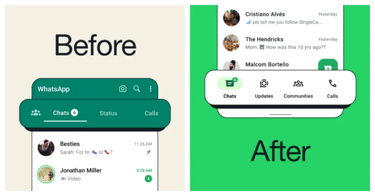 WhatsApp new bottom navigation bar is now available for Android users, Lock chats are to be extended to linked devices as well