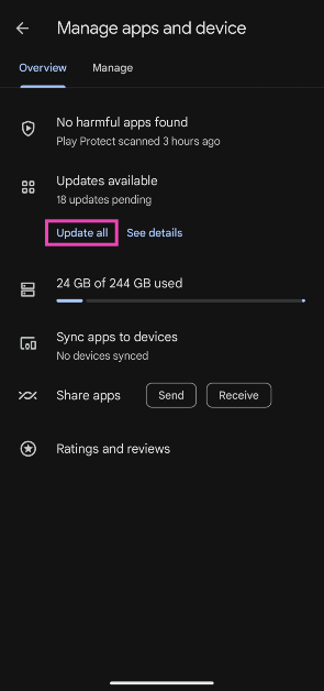 Step 4: In the ‘Updates available’ section, select Update all. Here are the top 7 ways to remove or disable the Android setup notification on your phone.
