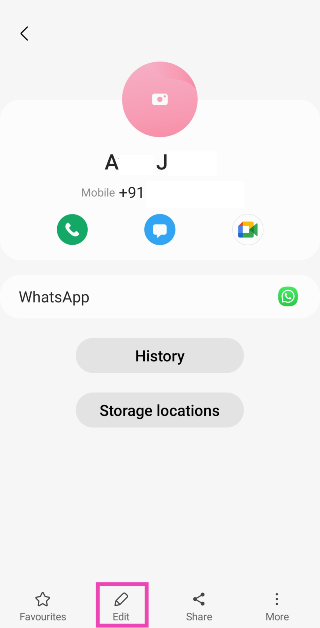 Step 2: Select the contact and hit Edit.