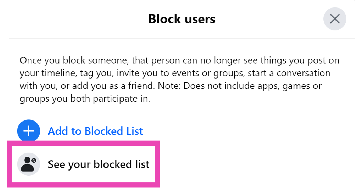 Step 6: Click on See your blocked list.