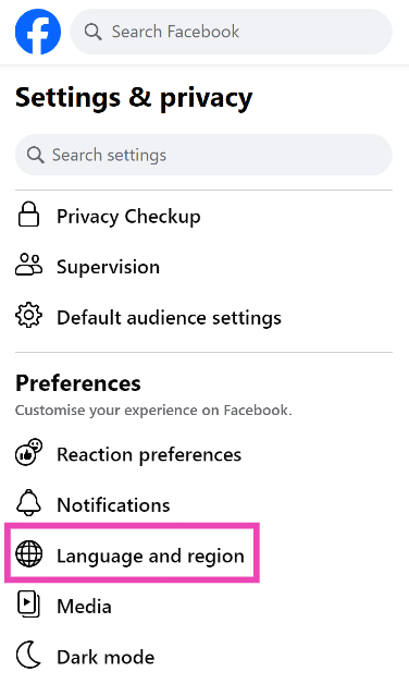 Step 4: In the Preferences section on the sidebar, select Language and region. If you’re confused with the language, this should be the sixth entry in the list.