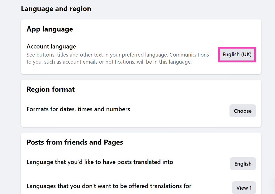 Step 5: Click the box next to Account language. This is the first entry in the list.