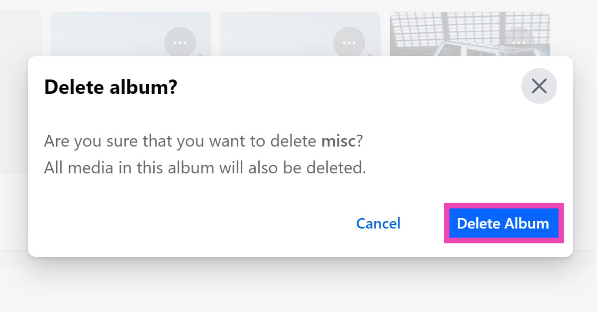 Step 5: Confirm your selection in the popup box. Top 4 Ways to Delete Photos on Facebook (2024)