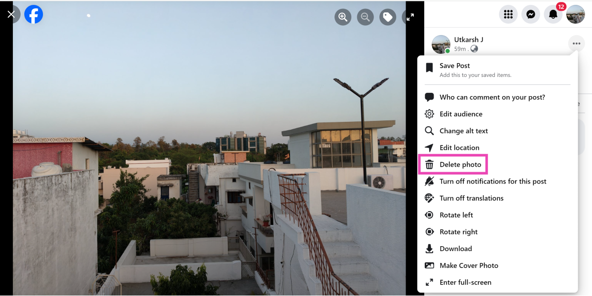 Step 3: Hit the ellipses next to your name and select Delete photo. Top 4 Ways to Delete Photos on Facebook (2024)
