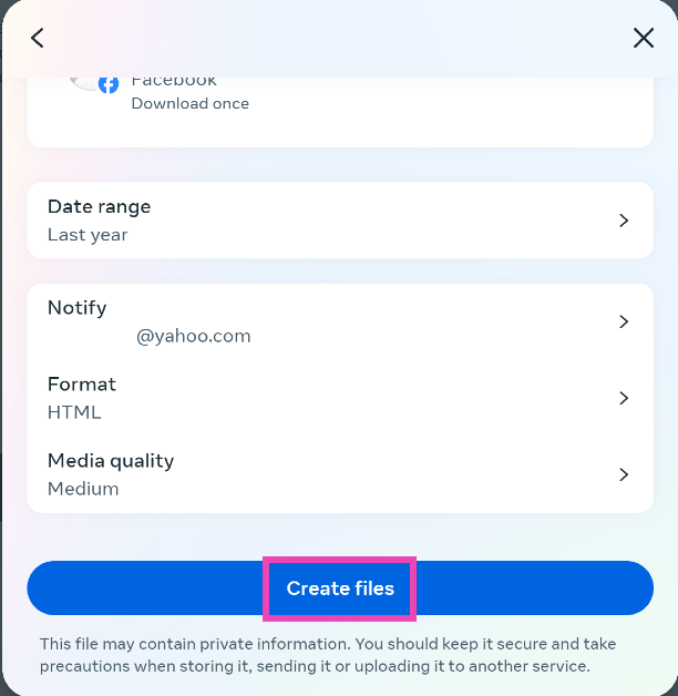 Step 14: Click on Date range and select All time. Select your preferred media quality as well.