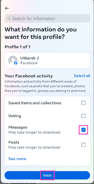 Step 11: Tap on Messages. Top 2 Ways to Find and Download Your Facebook Messenger History (2024)