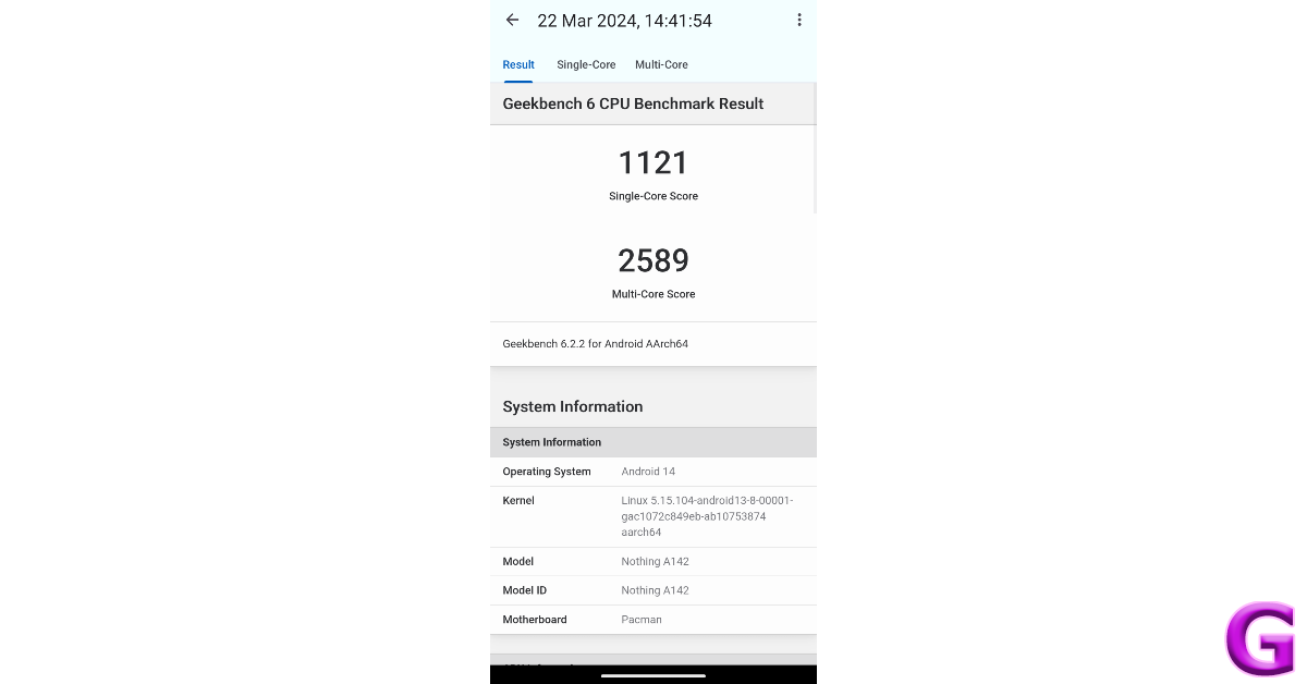 geekbench score