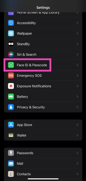Step 1: Go to Settings and select Face ID & Passcode. Top 3 Ways to Lock Apps in iPhone and ios (2024)
