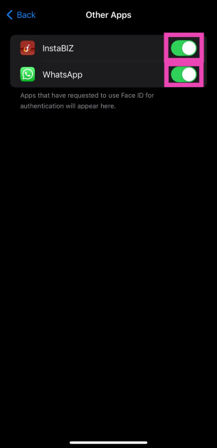 Step 3: Turn on the toggle switch for the app you want to lock using Face ID. Top 3 Ways to Lock Apps in iPhone and ios (2024)