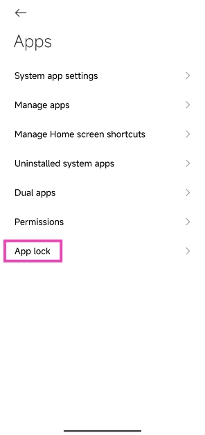 Step 2: Tap on App lock.