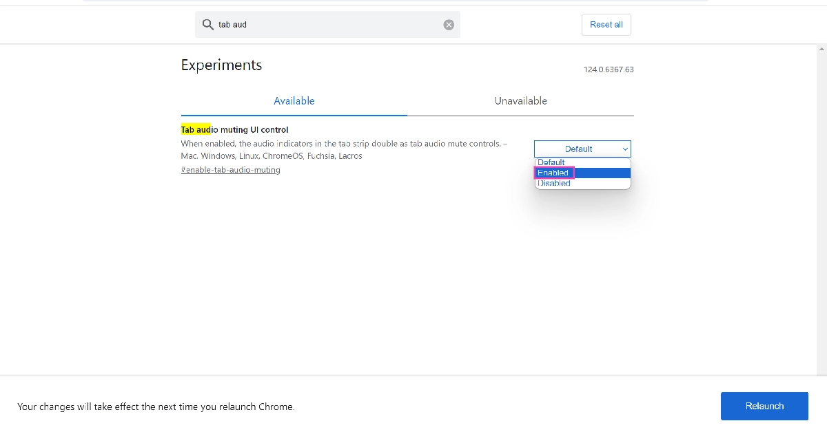 Step 3: Click on the drop-down menu and select Enabled. Top 3 ways to mute a site or tab in Google Chrome? (2024)