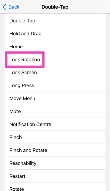 Step 5: Tap on Lock Rotation.