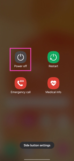 Step 2: Tap and hold the Power off icon.