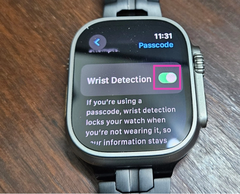 Step 4: Turn off the toggle switch for Wrist Detection.