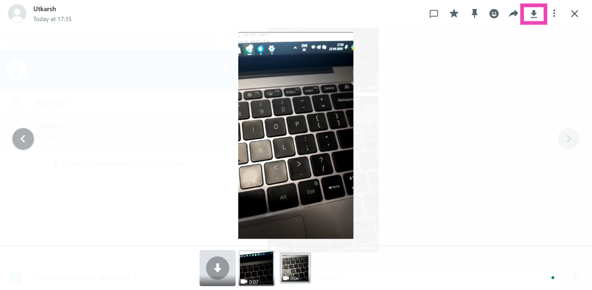 Step 6: Hit the download button at the top right section of the screen.
