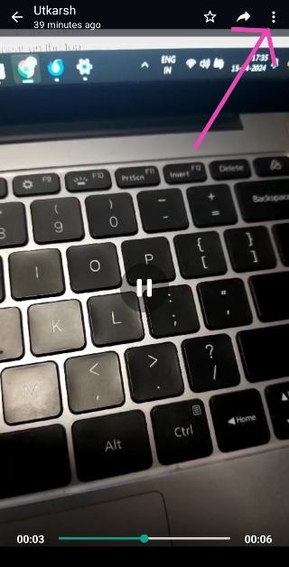 Step 4: Open the video and hit the ellipses at the top right corner of the screen.