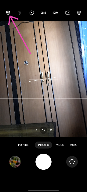 Tap the gear icon for settings.