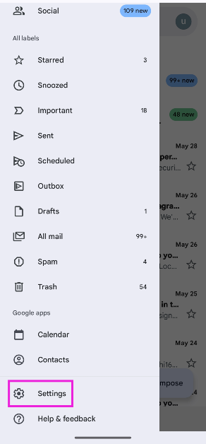 Step 3: Tap on Settings and select your account.