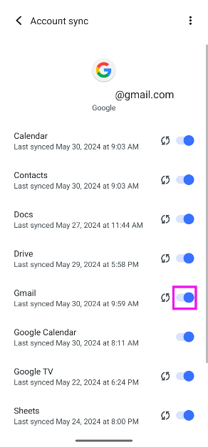 Step 4: Turn on the toggle switch for Gmail. Top 7 fixes for ‘Emails not syncing’ on Android phone (2024)