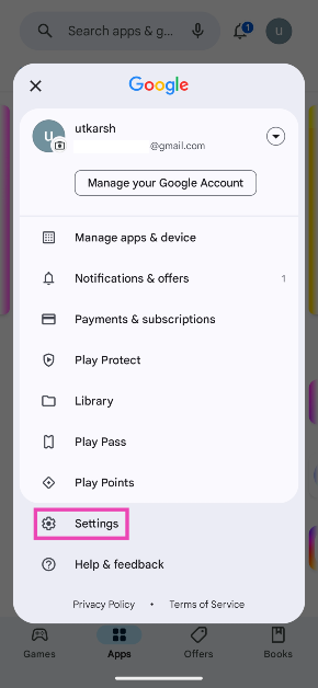 Step 2: Tap on Settings.